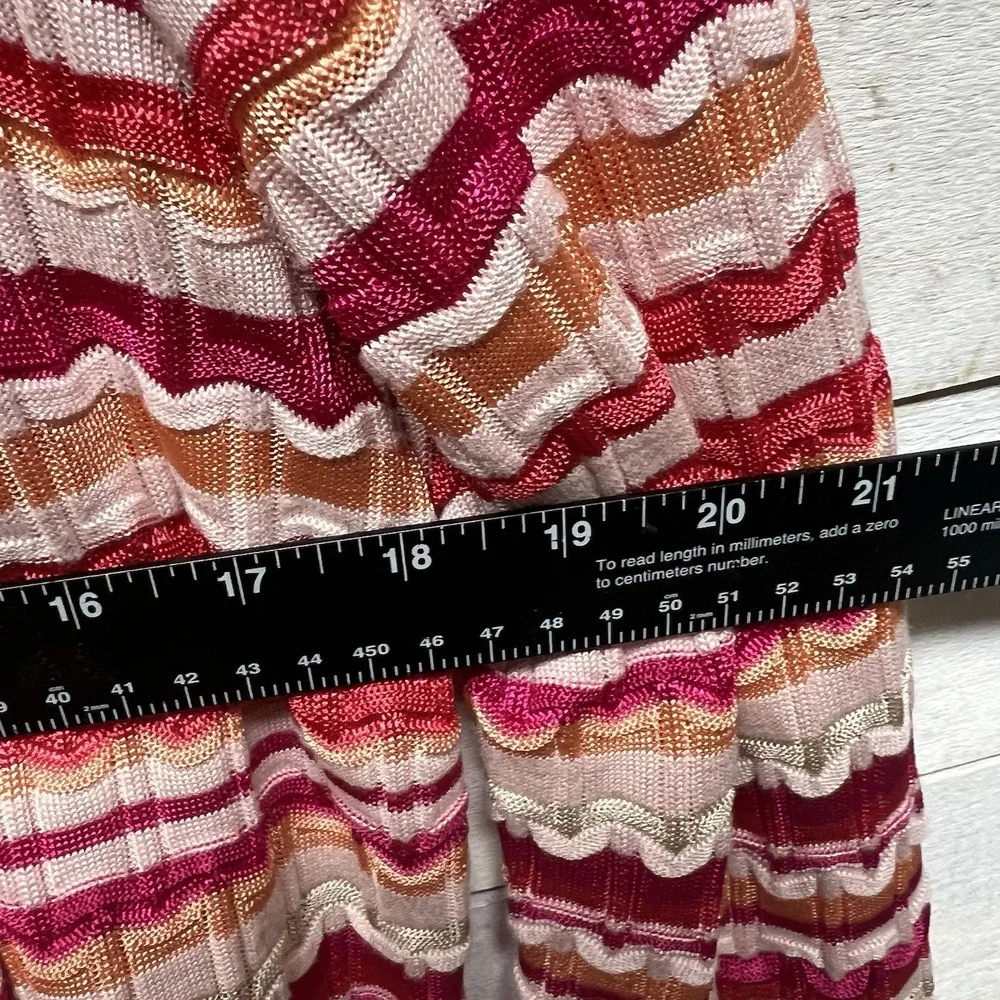 Chicos Cardigan Two Piece Set Womens 2 US Large Stripe Fringe Stretch‎ Casual